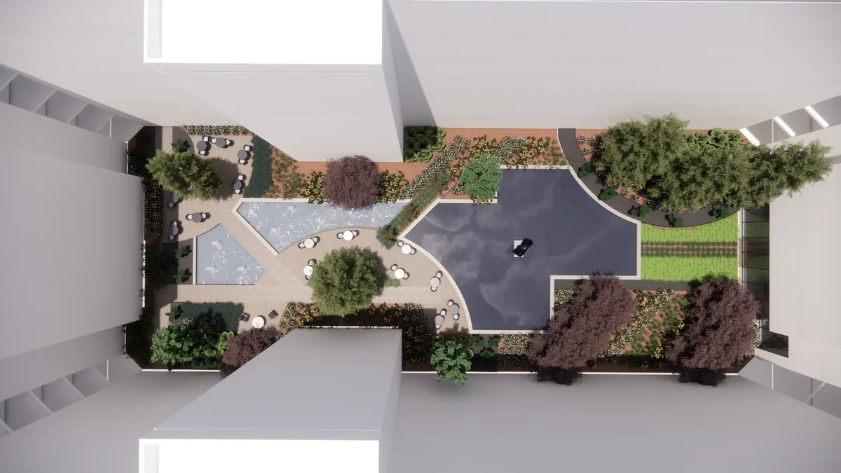 Commercial landscape architecture rendering